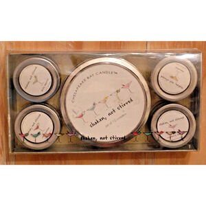 Chesapeake Bay Candle shaken, not stirred 4 Tin Candles 12 Coasters Gift Set New